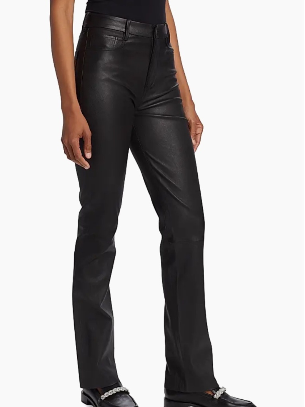 VINCE Stretch Bootcut Leather Pants in Black: Sz 6 - Picture 2 of 11